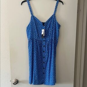 Banana Republuc Blue Floral Button-Down Dress